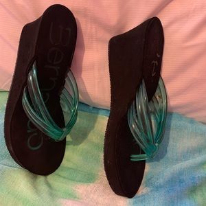 Bernardo Sandals Teal  wedge jelly sandals